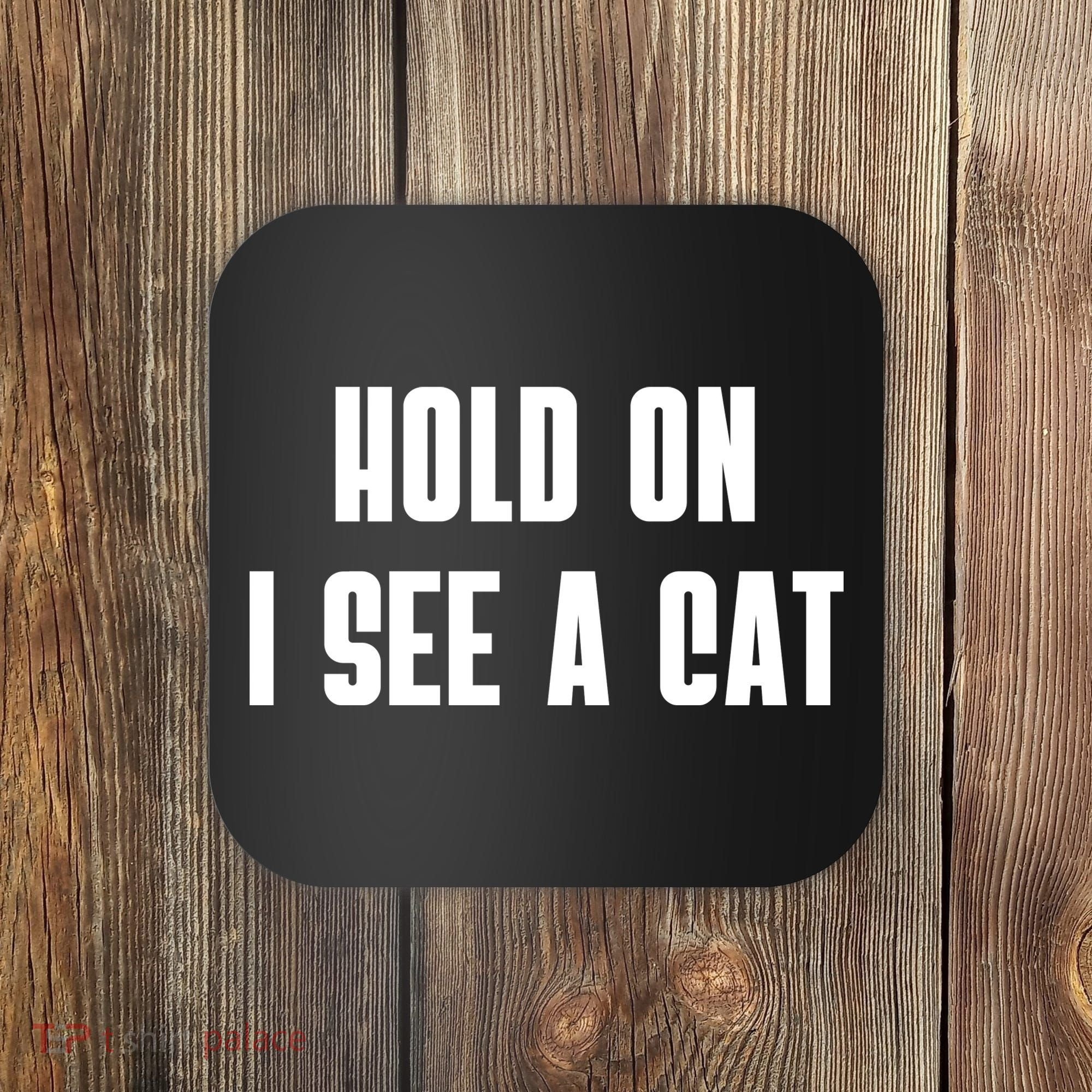 Hold On I See A Cat Cat Person Cat Lover Coaster