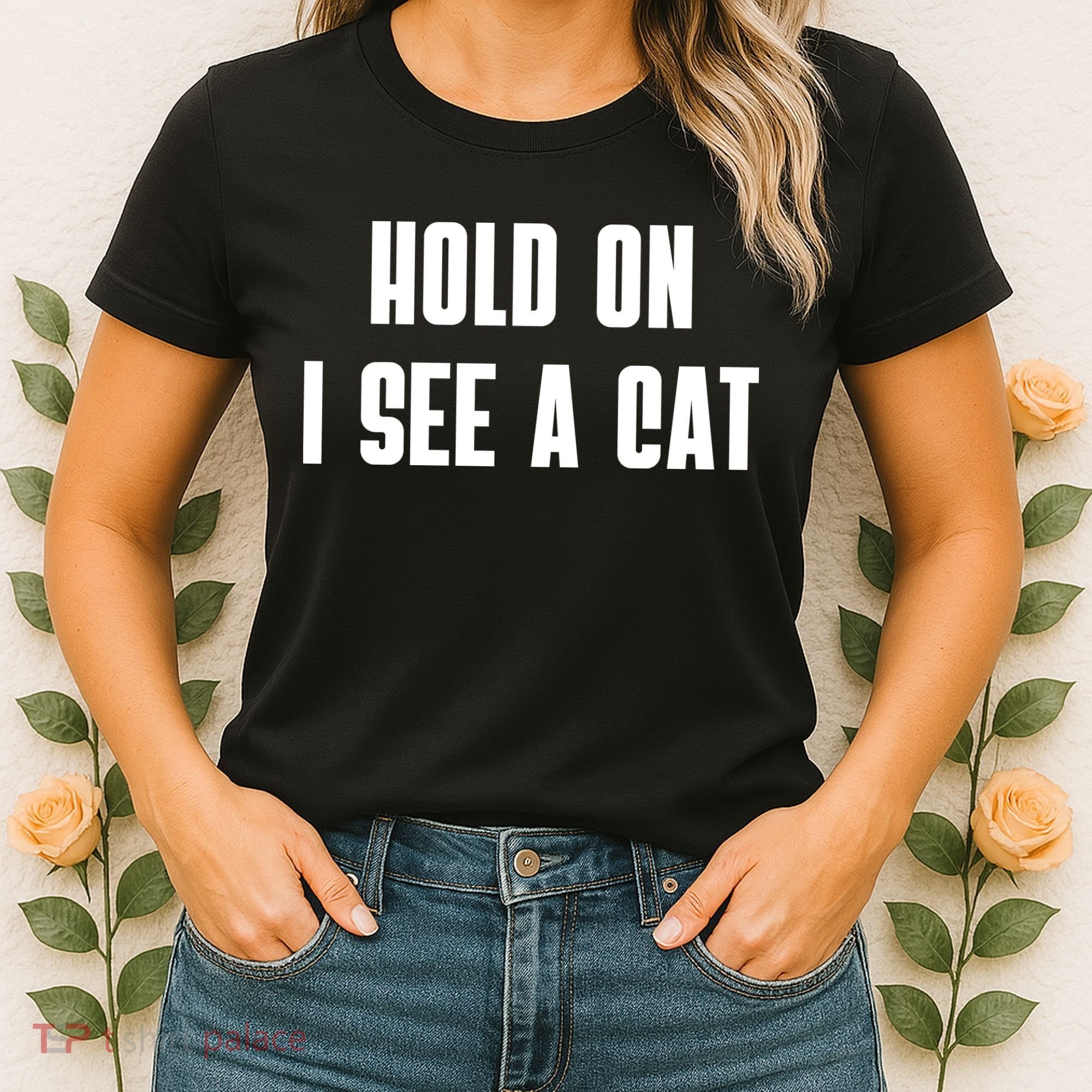Hold On I See A Cat Cat Person Cat Lover Women's T-Shirt