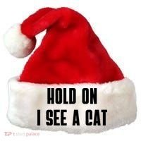 Hold On I See A Cat Cat Person Cat Lover Santa Hat thumb 0
