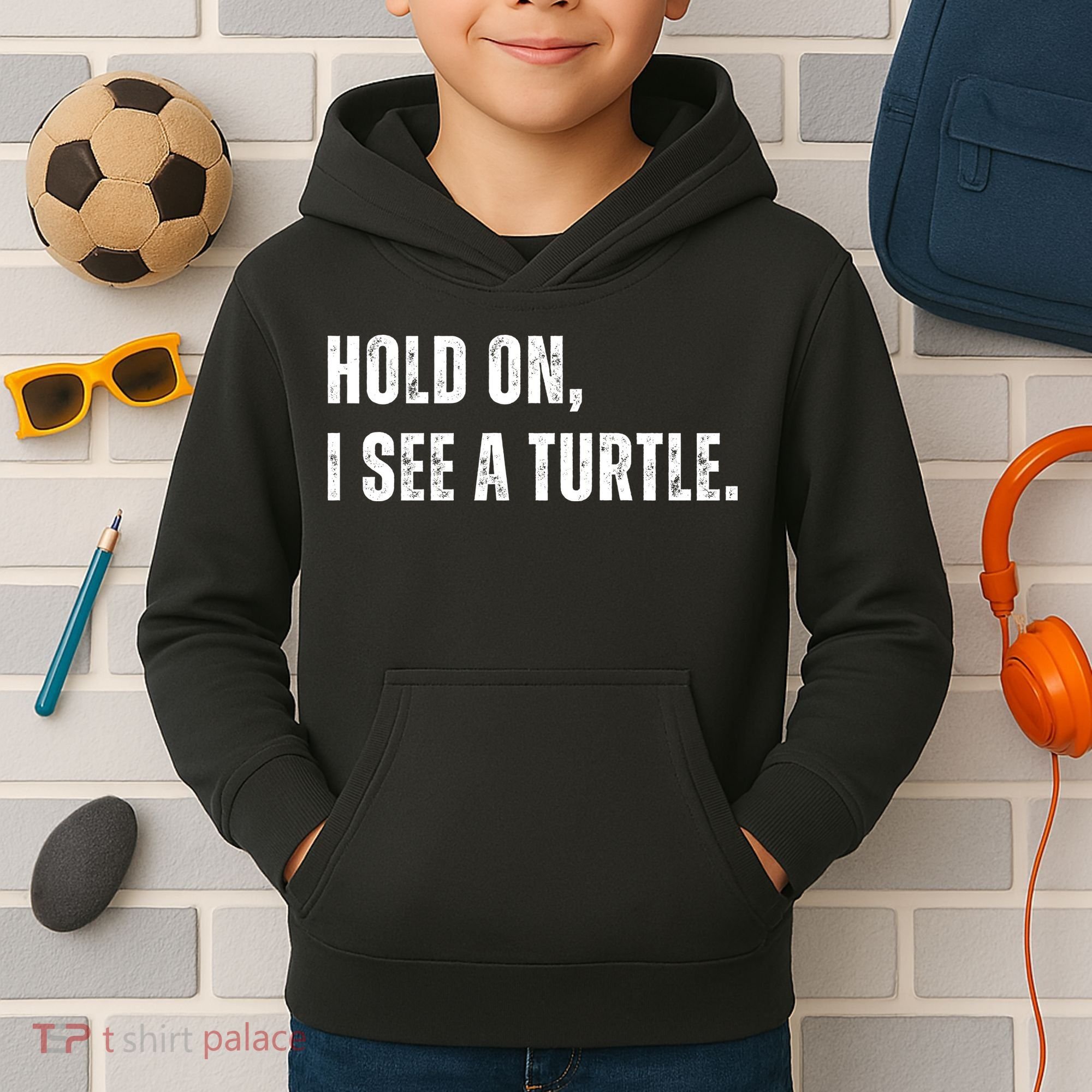 Hold On I See A Turtle Kids Hoodie