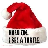 Hold On I See A Turtle Santa Hat thumb 0