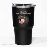 Hold On I_m Overstimulated Moo Deng Baby Hippo Moo Tumbler thumb 0