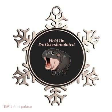 Hold On I_m Overstimulated Moo Deng Baby Hippo Moo Ornament