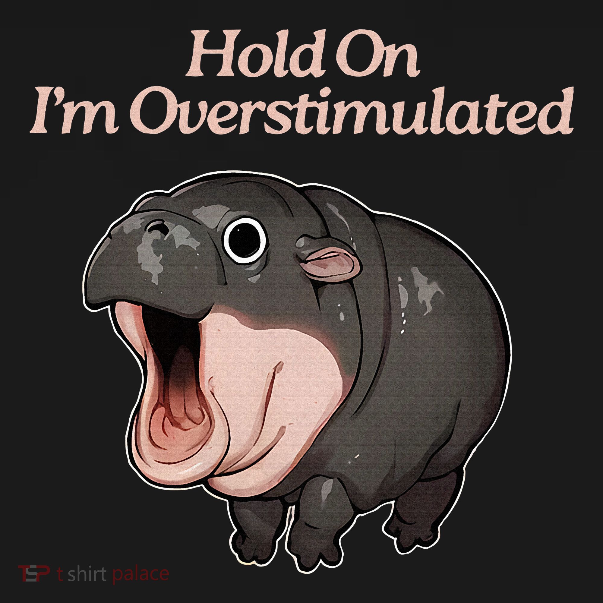 Hold On I_m Overstimulated Moo Deng Baby Hippo Moo Women's Tank Top