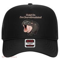 Hold On I_m Overstimulated Moo Deng Baby Hippo Moo Hat thumb 0