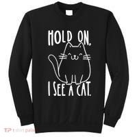 Hold On I See A Cat Funny Cat Kitten For Women Gifts Cat Mom Sweatshirt thumb 0