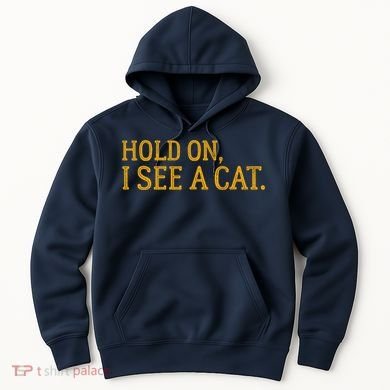 Hold On I See A Cat, Funny Cat Lovers Sarcastic Sayings Hoodie