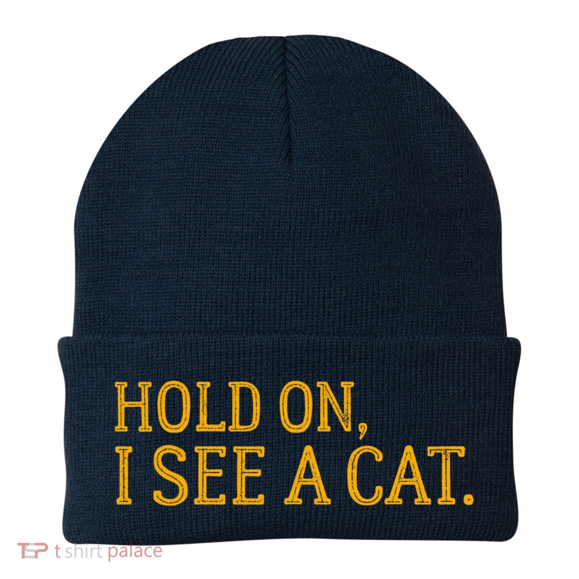 Hold On I See A Cat, Funny Cat Lovers Sarcastic Sayings Beanie