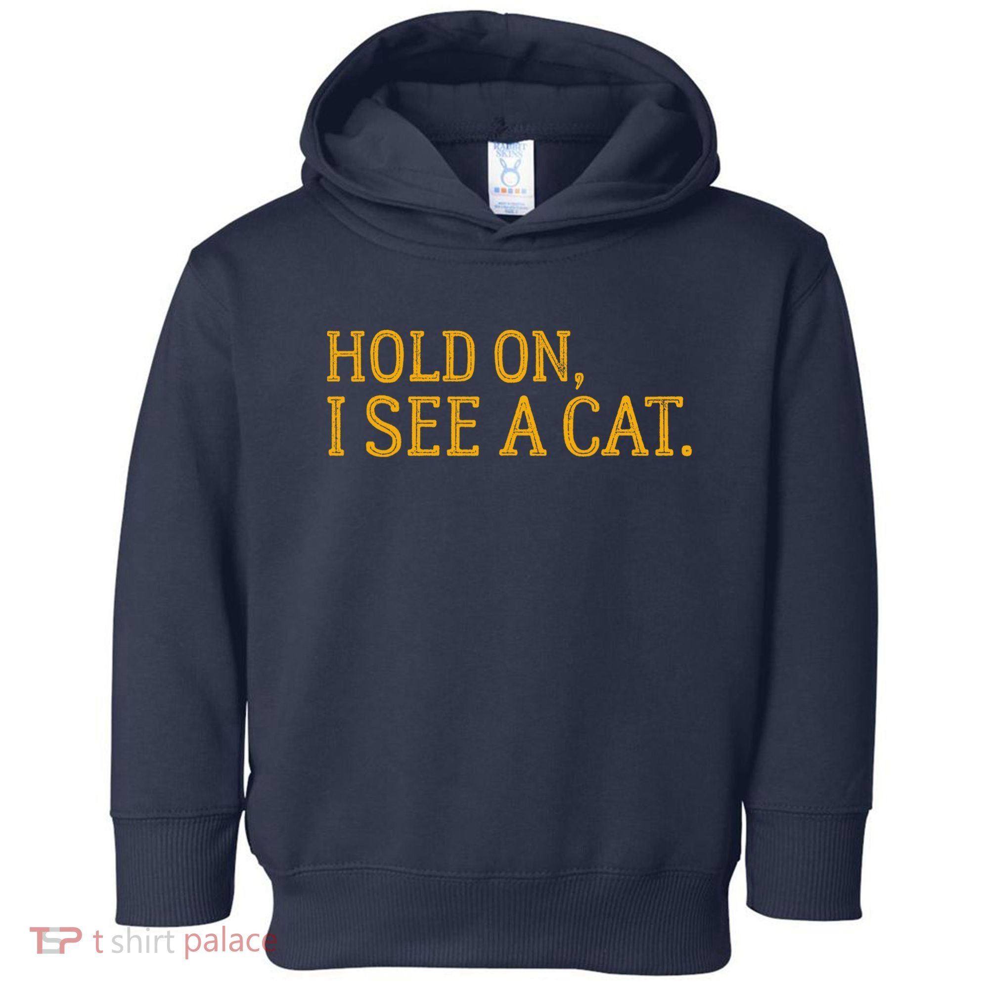 Hold On I See A Cat, Funny Cat Lovers Sarcastic Sayings Toddler Hoodie