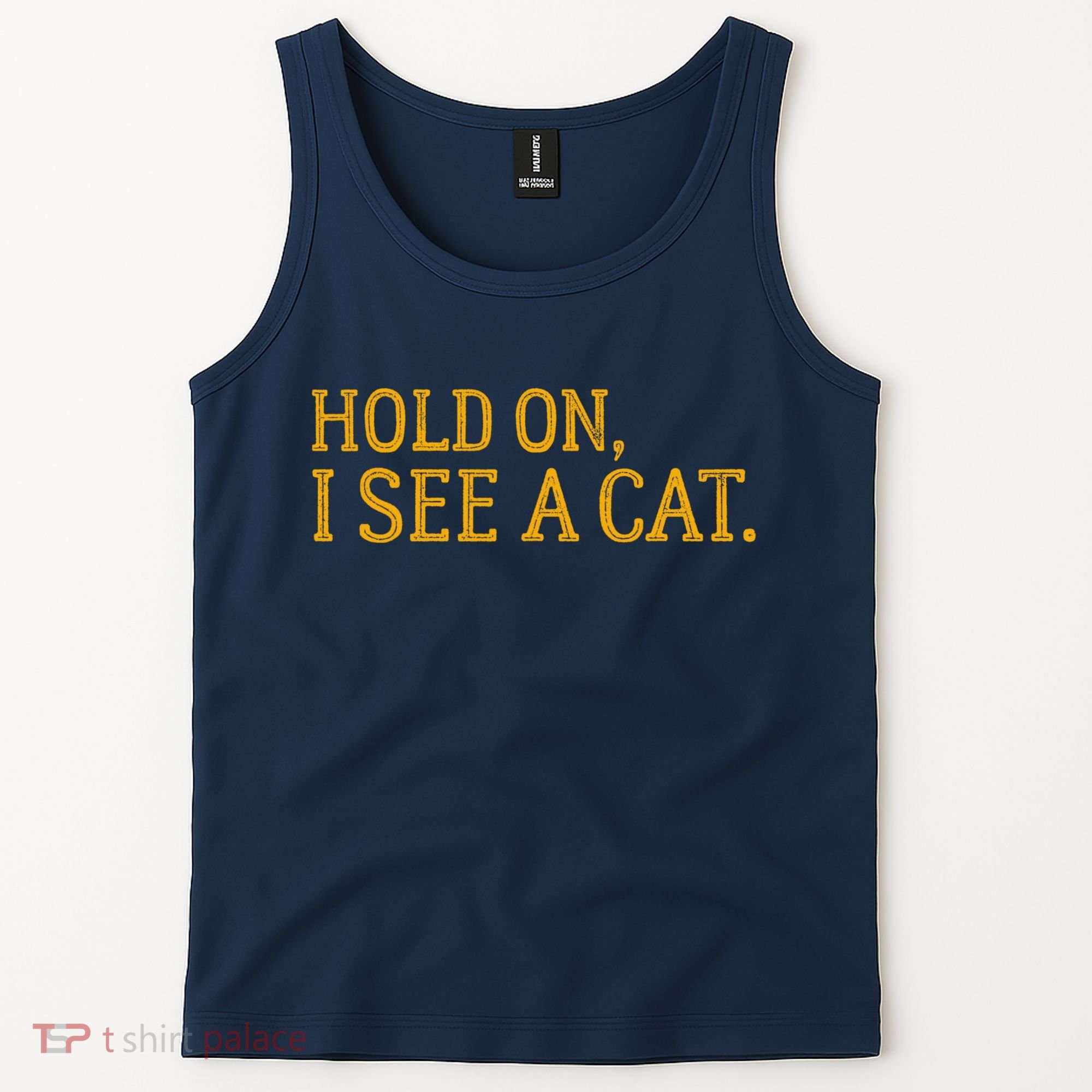 Hold On I See A Cat, Funny Cat Lovers Sarcastic Sayings Tank Top