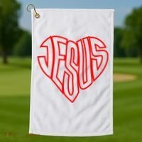 Heart Of Jesus Golf Towel thumb 1
