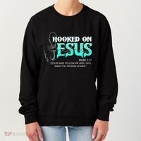 Hooked On Jesus Funny Fishing Women's Sweatshirt thumb 0