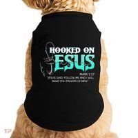 Hooked On Jesus Funny Fishing Doggie Tank thumb 0