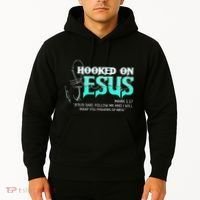 Hooked On Jesus Funny Fishing Hoodie thumb 2