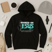 Hooked On Jesus Funny Fishing Hoodie thumb 3