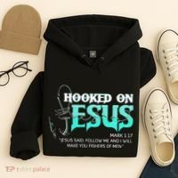 Hooked On Jesus Funny Fishing Hoodie thumb 4