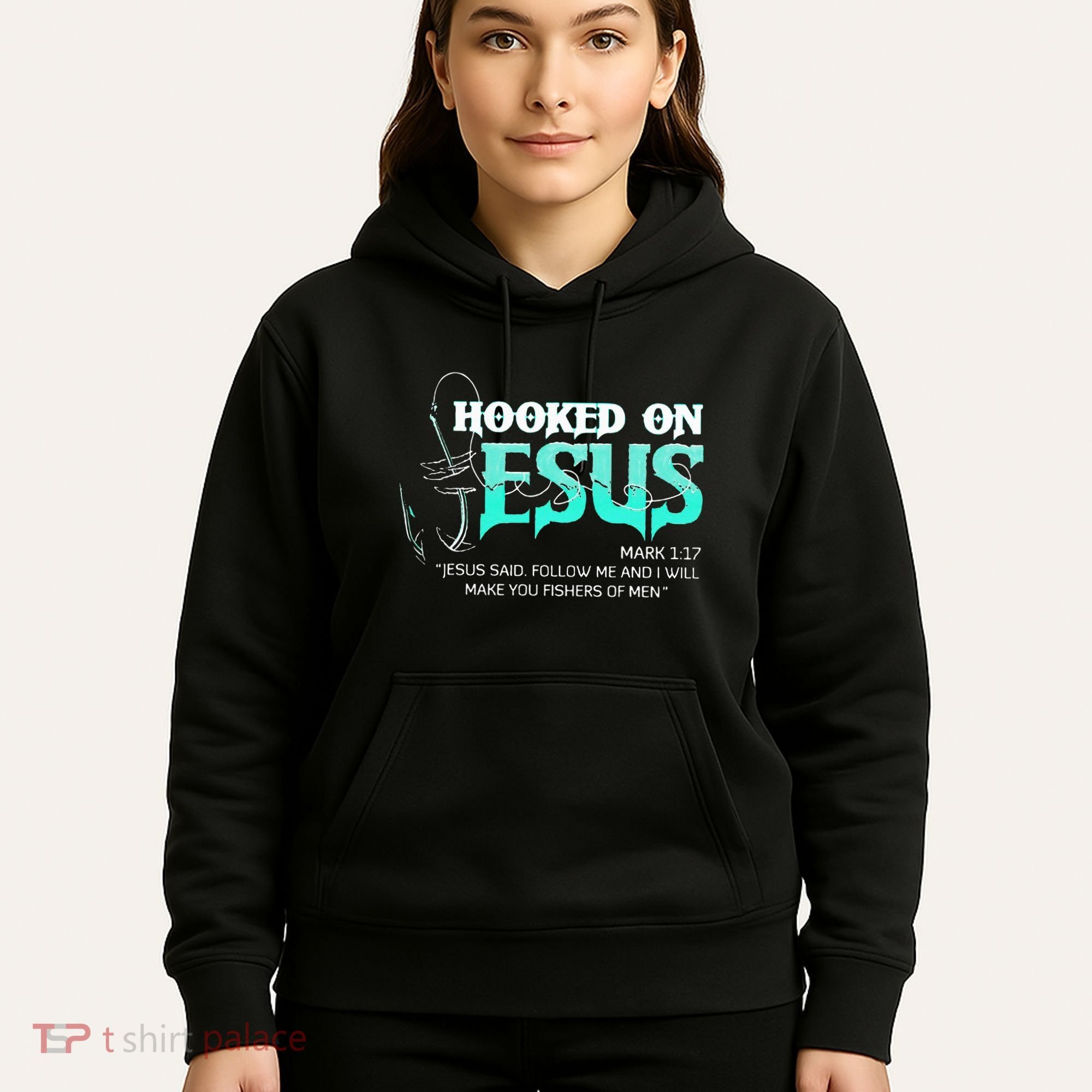 Hooked On Jesus Funny Fishing Hoodie