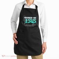 Hooked On Jesus Funny Fishing Apron thumb 2