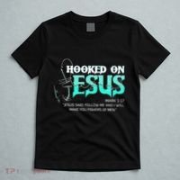Hooked On Jesus Funny Fishing T-Shirt thumb 5