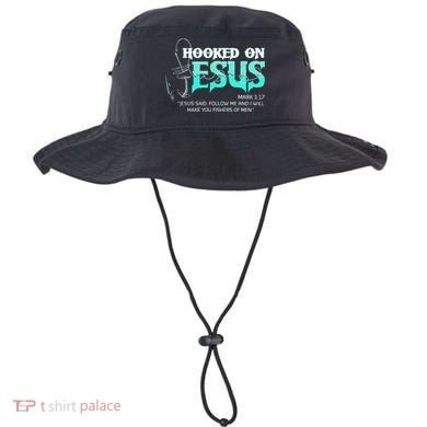 Hooked On Jesus Funny Fishing Bucket Hat