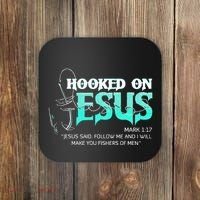 Hooked On Jesus Funny Fishing Coaster thumb 0