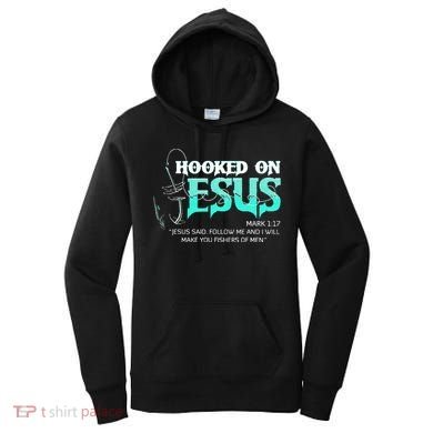 Hooked On Jesus Funny Fishing Women's Hoodie