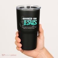 Hooked On Jesus Funny Fishing Tumbler thumb 2
