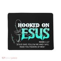 Hooked On Jesus Funny Fishing Mousepad thumb 0