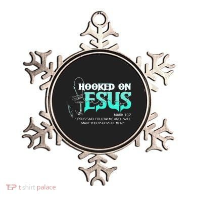Hooked On Jesus Funny Fishing Ornament