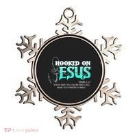 Hooked On Jesus Funny Fishing Ornament thumb 0