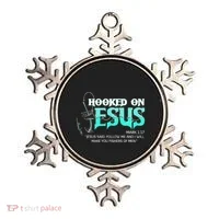 Hooked On Jesus Funny Fishing Ornament thumb 0