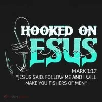 Hooked On Jesus Funny Fishing Ornament thumb 1