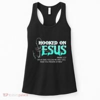 Hooked On Jesus Funny Fishing Women's Tank Top thumb 0