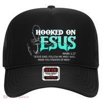 Hooked On Jesus Funny Fishing Hat thumb 0