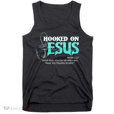 Hooked On Jesus Funny Fishing Tank Top
