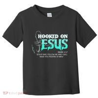 Hooked On Jesus Funny Fishing Toddler T-Shirt thumb 0
