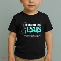 Hooked On Jesus Funny Fishing Toddler T-Shirt thumb 2