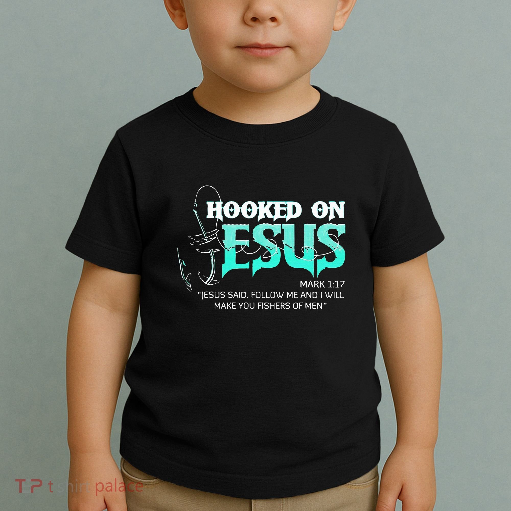 Hooked On Jesus Funny Fishing Toddler T-Shirt