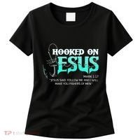 Hooked On Jesus Funny Fishing Women's T-Shirt thumb 0