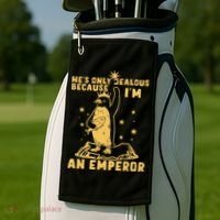 Hes Only Jealous Because Im An Emperor Penguin Golf Towel thumb 2