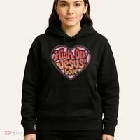 High On Jesus Love Heart Christian Hoodie thumb 5