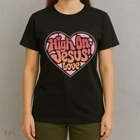 High On Jesus Love Heart Christian T-Shirt thumb 4
