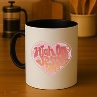 High On Jesus Love Heart Christian Coffee Mug thumb 4