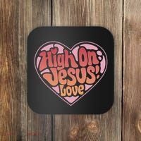High On Jesus Love Heart Christian Coaster thumb 0