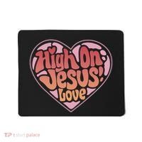 High On Jesus Love Heart Christian Mousepad thumb 0
