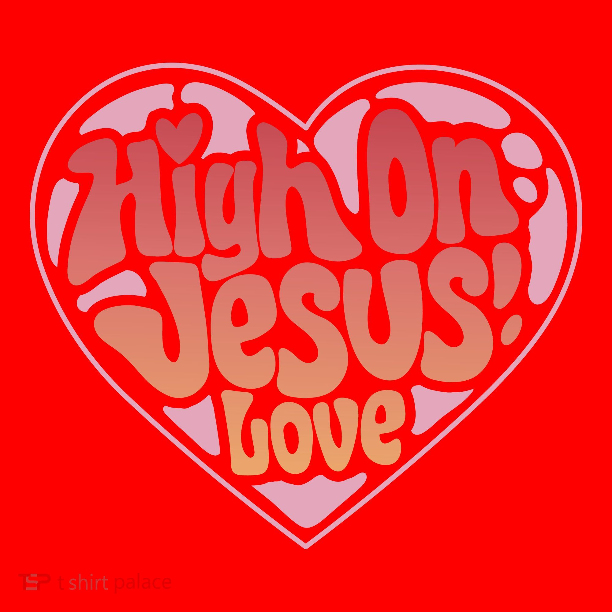 High On Jesus Love Heart Christian Santa Hat