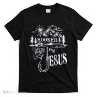 Hooked On Jesus Christ Faith Hope Love Religious T-Shirt thumb 0