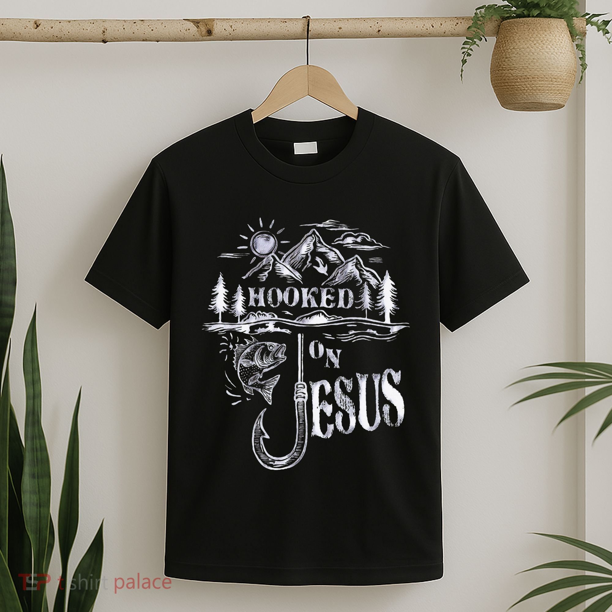 Hooked On Jesus Christ Faith Hope Love Religious T-Shirt