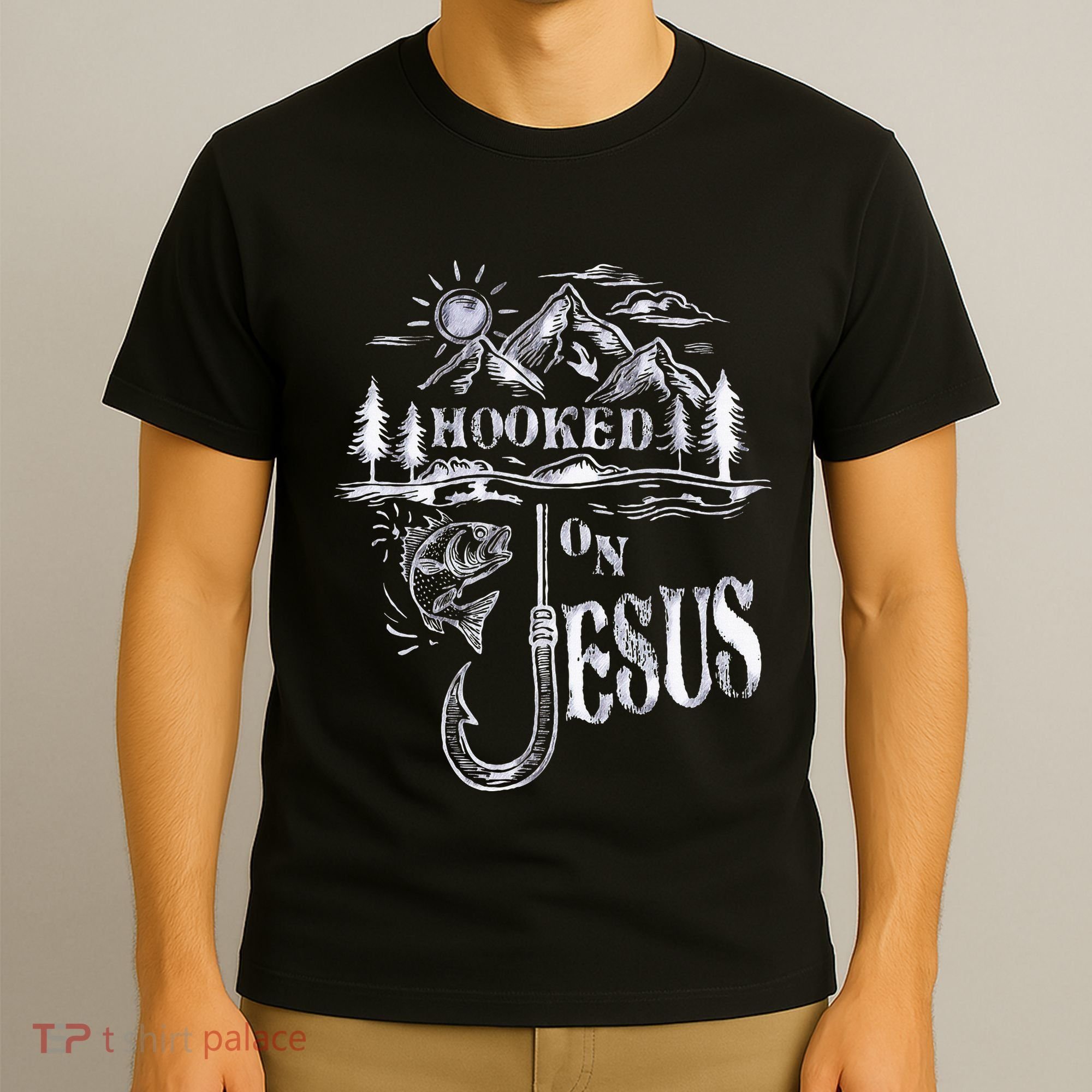 Hooked On Jesus Christ Faith Hope Love Religious T-Shirt