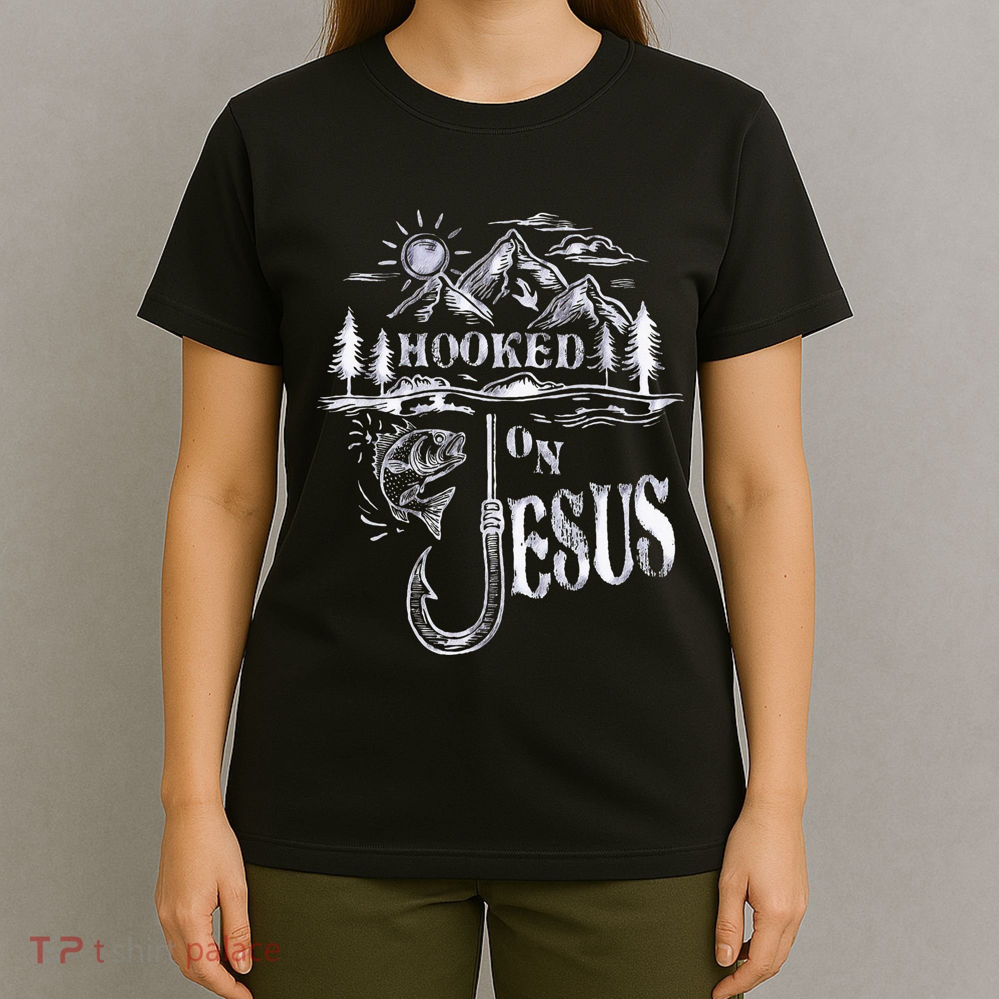 Hooked On Jesus Christ Faith Hope Love Religious T-Shirt